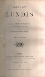 Nouveaux Lundis, Tome cinquieme