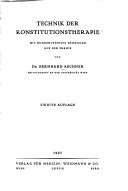 Technik Der Konstitutionstherapie