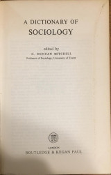 A DICTIONARY OF SOCIOLOGY