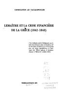 Lemaître et la crise financière de la Grèce (1842-1843)