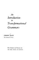 An Introduction to Transformational Grammars