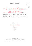 La storia di Venezia nella vita privata dalle origini alla caduta della repubblica