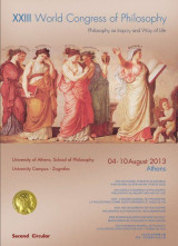 XXIII World Congress of Philosophy. Philosophy as Inquiry and Way of Life