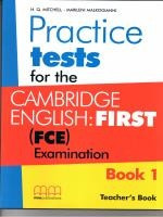 Cambridge English First Practice Tests 1 Teacher' s Book