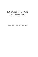 La Constitution du 4 octobre 1958