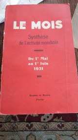 Le mois du 1 nai au 1juin 1931
