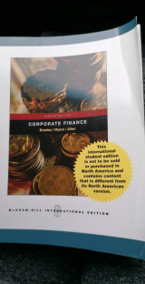 Corporate Finance 8th Edition. McGraw-Hill International Edition. Brealey/ Myers/ Allen . International Student version.