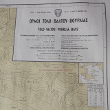 Ναυτικός χάρτης όρμων Τόλο-Βάλτος-Βούρλιας 109x87 1974