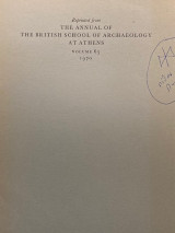 The annual of the British school of archaeology at Athens volume 65 1970