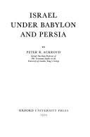 Israel Under Babylon and Persia
