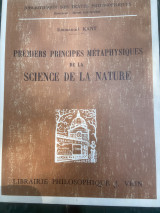 Premiers principes metaphysiques de la science de la nature