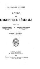 Cours de linguistique générale