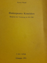 Shakespeares Komödien: Skriptum der Vorlesung im SS 1990