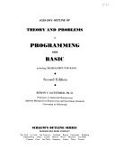 Schaum's Outline of Theory and Problems of Programming with BASIC, Including Microcomputer BASIC