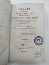 Examen philosophique sur le Beau et le Sublime d' Emmanuel Kant