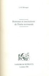 Hommes et institutions de l’ Italie normande